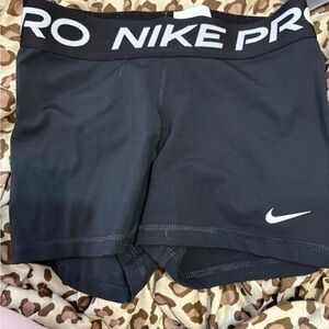 Nike Black Compression Shorts with White Swoosh and NIKE PRO Waistband